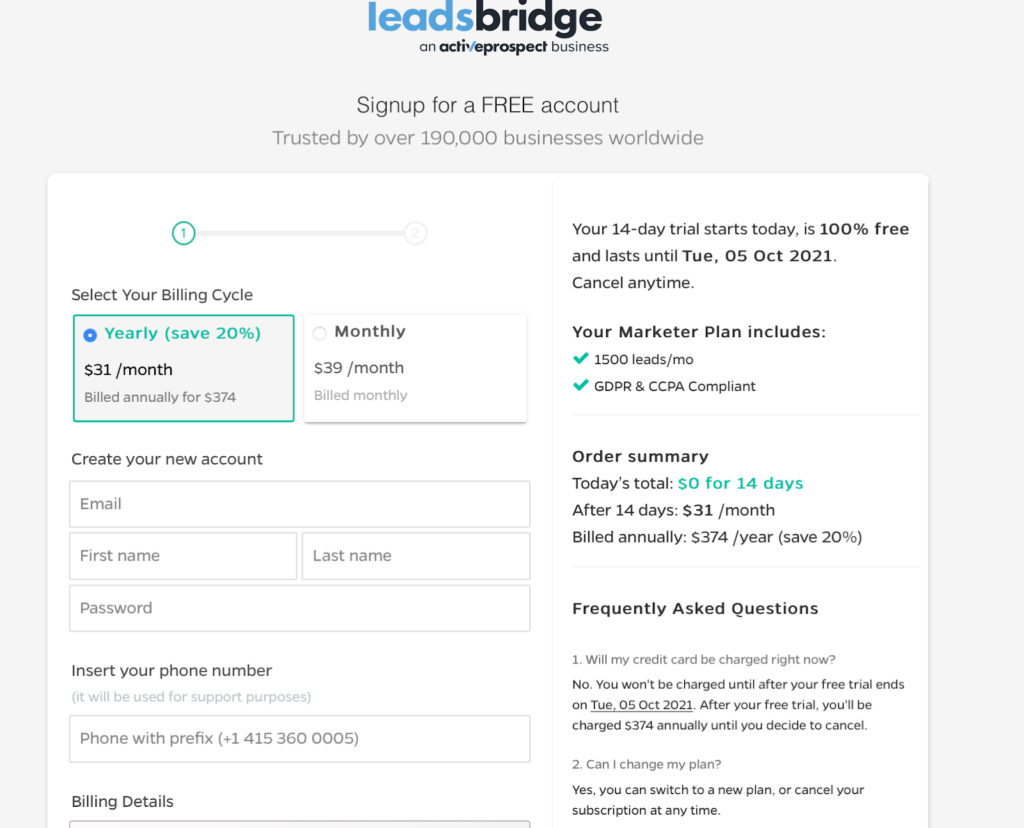 First-party data from client sign up