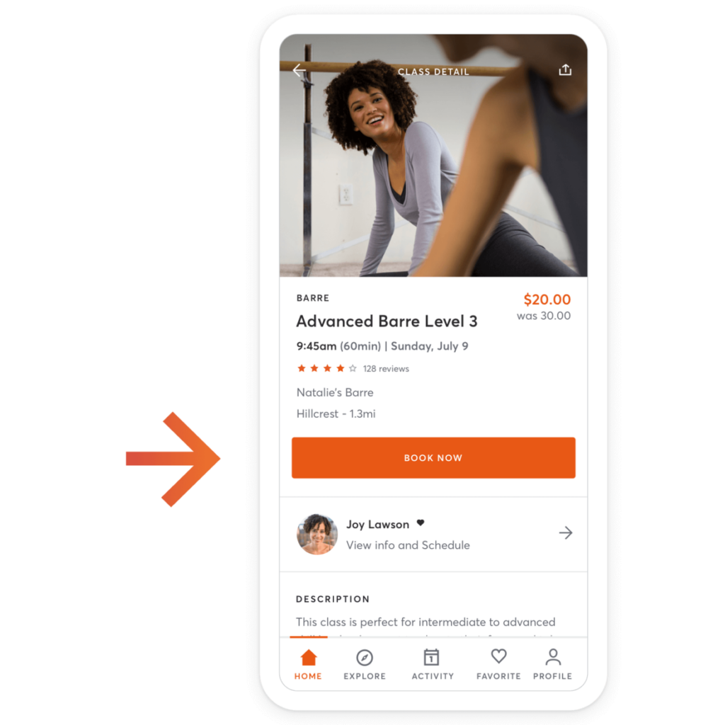 mindbody app booking