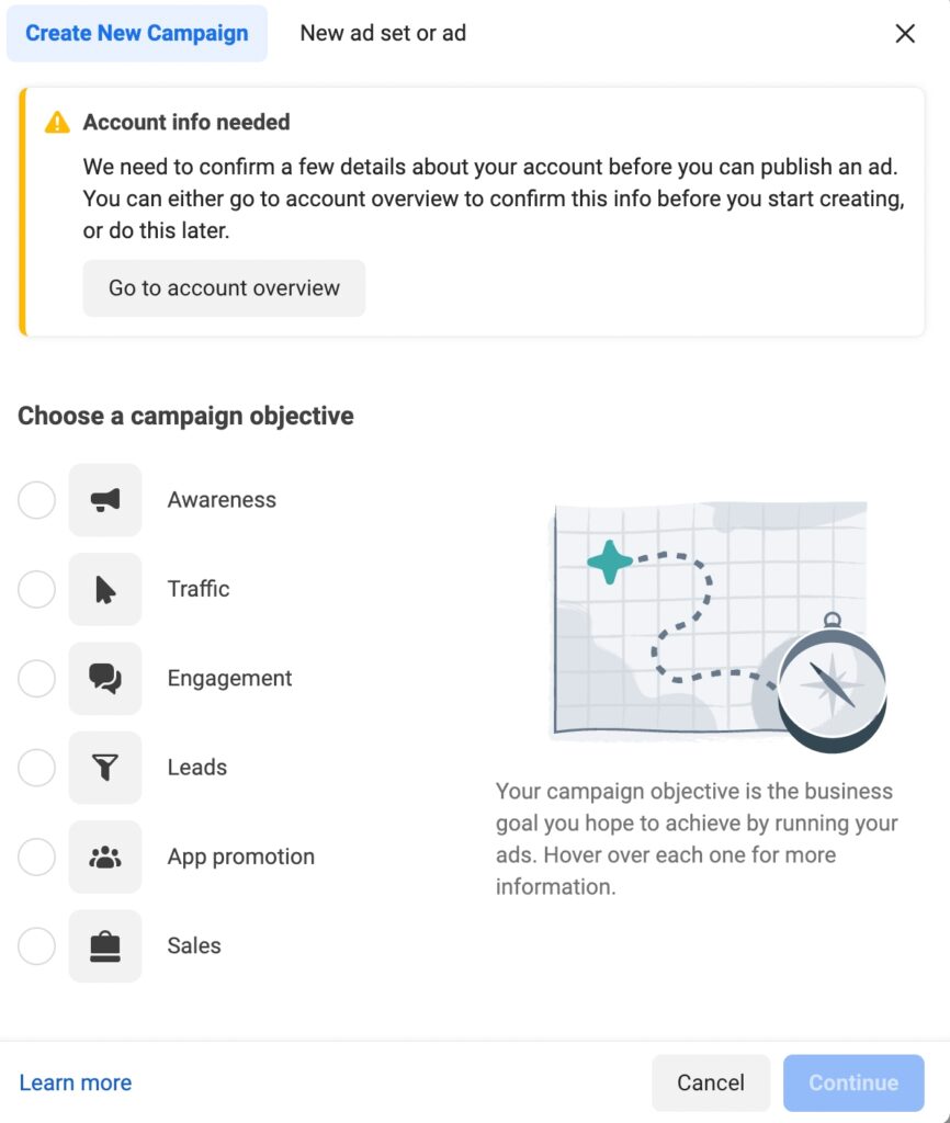 Ads Manager dashboard