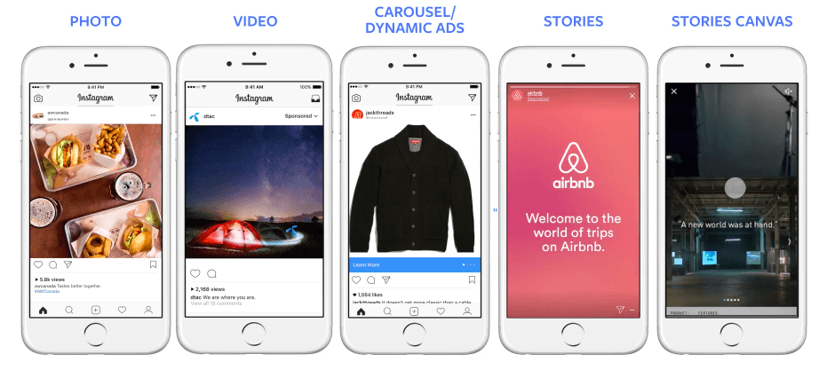 Instagram Ad types 