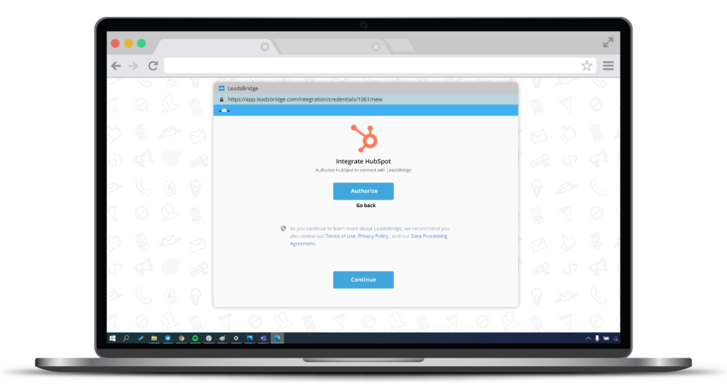 Authorize LeadsBridge to connect to your HubSpot account