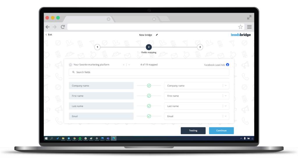 Fields mapping LeadsBridge app