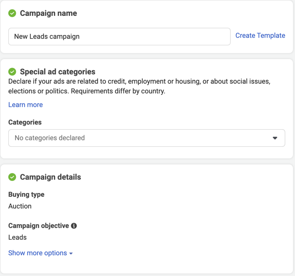 How to set up Facebook Lead Ads -Step 2: Naming your campaign
