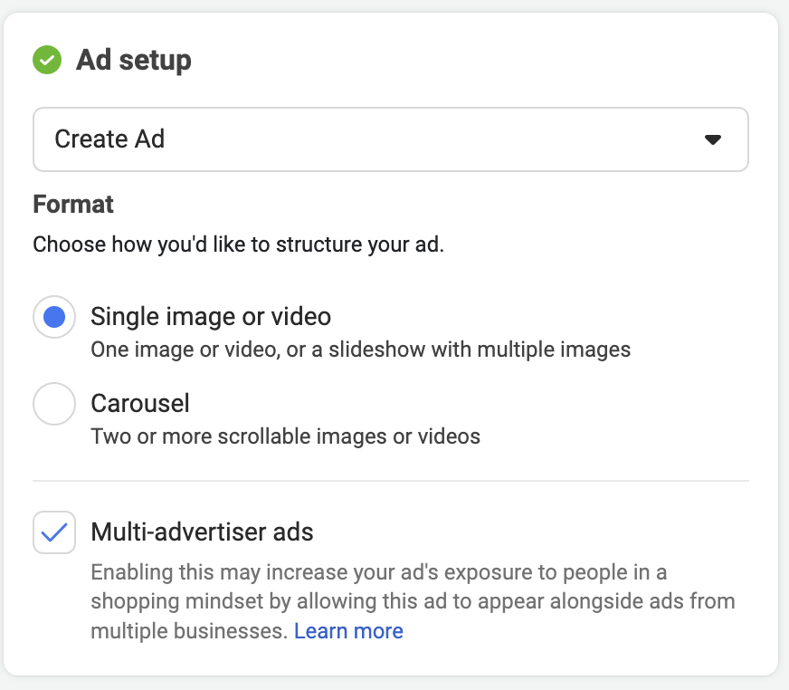 How to design your Facebook Lead Ad - Step 2: Configure the “Ad setup”