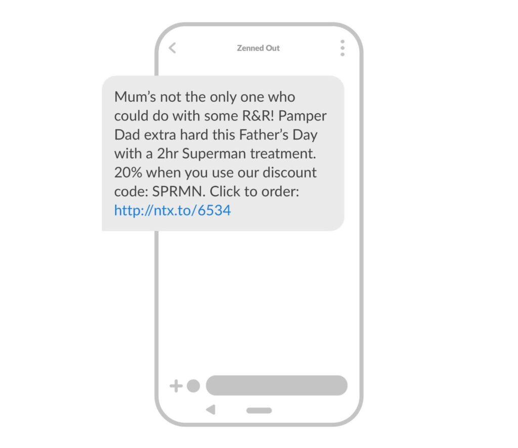 Fun text copy example in SMS marketing