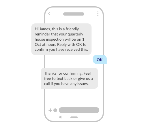 automated SMS example