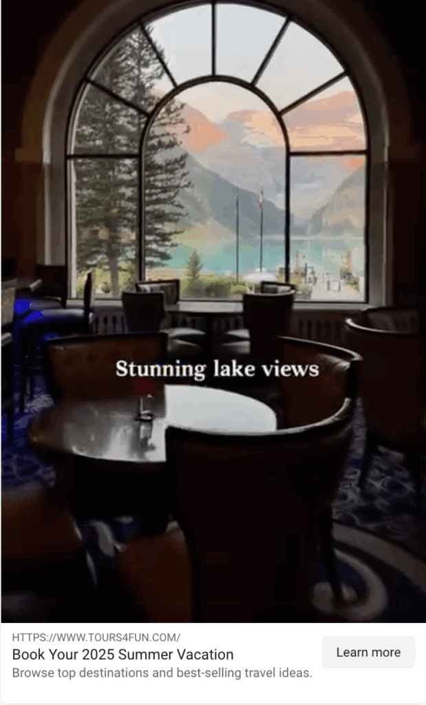 Instagram video ad example