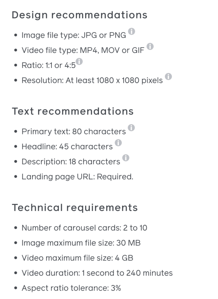 Carousel ads best practices