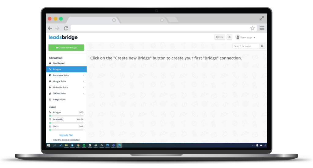 how to create an integration on leadsbridge